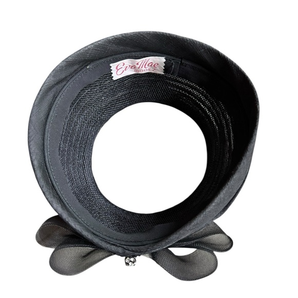 NWOT 1950s Eva Mae Modes Open Pill Box Hat w/Bow Accent & Rhinestone Detail‎ - Picture 6 of 7